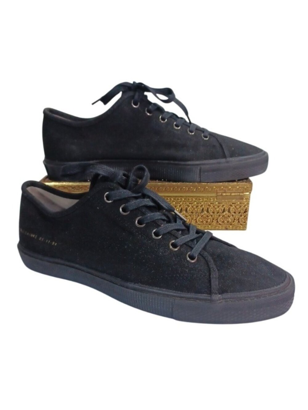 ALLSAINTS Theo Men’s Black Canvas Low Top Lace Up Sneakers Size 9